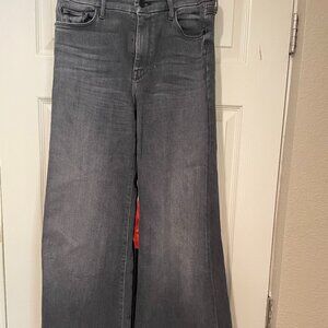 Mother “The Roller Heel” Light Wash Black Flared Jean